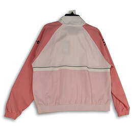 Womens Pink White Printed Mock Neck Long Sleeve Full-Zip Jacket Size XL alternative image