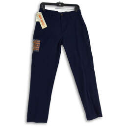 NWT Mens Blue Flat Front Slash Pocket Slim Fit Chino Pants Size 30 x 30