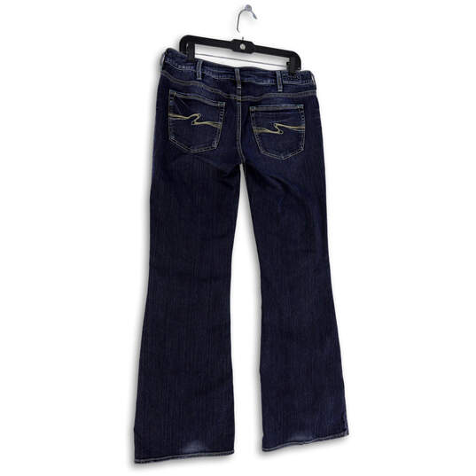 Womens Blue Denim Medium Wash Pockets Stretch Bootcut Leg Jeans Size 33 image number 4