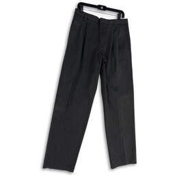 NWT Mens Gray Pleated Straight Leg Pockets Classic Fit Chino Pants Sz 32X34