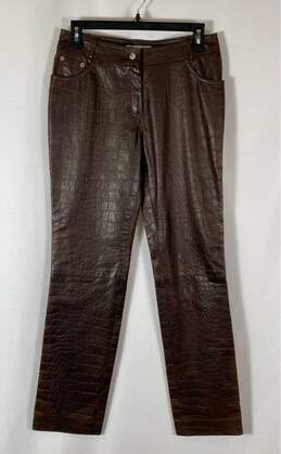 Christian Dior Brown Leather Pants - Size 6