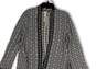 NWT Womens Black White Printed Long Sleeve Open Front Cardigan Sweater Sz 0 image number 3