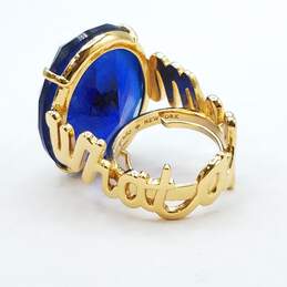 Kate Spade - New York Gold Tone Faceted Blue Stone Oval Statement Ring Sz 5 1/2 20.9g alternative image