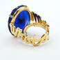 Kate Spade - New York Gold Tone Faceted Blue Stone Oval Statement Ring Sz 5 1/2 20.9g image number 2