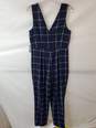 Express Blue Checkered Print Sleeveless Jumpsuit Size M image number 2
