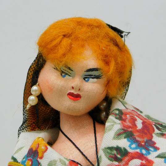 Lot of 4 Vintage 50s Lanya Travel Souvenir Cloth Doll Figurine Handmade image number 11