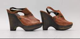 Levis Brown Mules/Slides Wedge  on Heels And On Leather Women's Size 23 UK alternative image