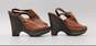 Levis Brown Mules/Slides Wedge  on Heels And On Leather Women's Size 23 UK image number 2
