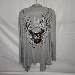 Harley Davidson Wings of Freedom Embellished Cardigan Sweater Size S/M alternative image