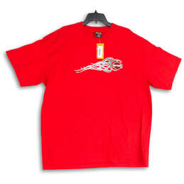 NWT Mens Red Graphic Print Short Sleeve Round Neck Pullover T-Shirt Sz XXL alternative image