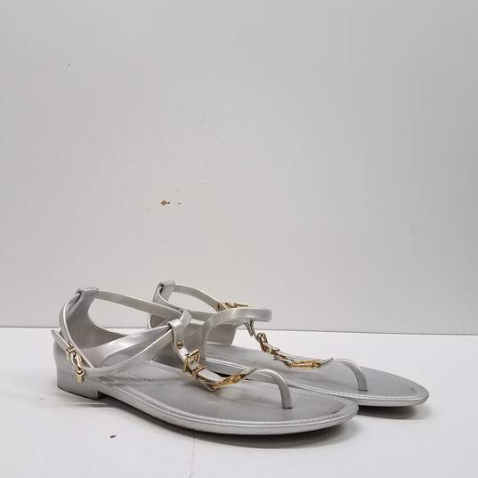 Ralph Lauren Jelly Rubber T Strap Sandals Silver 7 image number 3