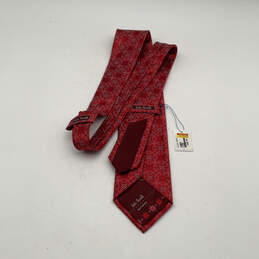 NWT Mens Red Silk  Four-In-Hand Geometric Pointed Designer Neck Tie alternative image