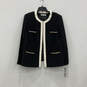 NWT Womens Black White Open Front Blazer And Pant Two Piece Suit Set Sz 18W image number 2