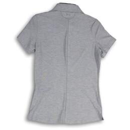 NWT Womens Gray Heather Short Sleeve Collared 4 Button Polo Shirt Size S alternative image