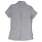 NWT Womens Gray Heather Short Sleeve Collared 4 Button Polo Shirt Size S image number 2