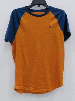Hollister Orange and Blue T-Shirt Size S