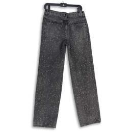 Womens Gray Denim Medium Wash 5 Pocket Design Straight Leg Jeans Size 2 alternative image