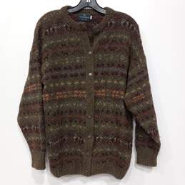Lochcarron Button Up Wool Cardigan Size L