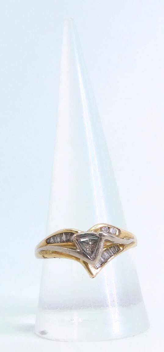14K Yellow Gold 0.37 CTTW Diamond Abstract Ring 5.5g image number 1