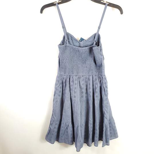 Hollister Women Blue Eyelet Tiered Dress M NWT image number 2