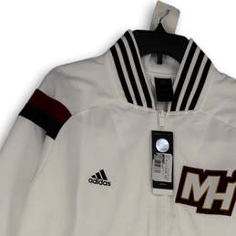 NWT Mens White NBA Miami Heat Long Sleeve Pockets Full-Zip Jacket Size XL