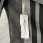 Womens Black Gray Striped Belted Boat Neck Back Zip Sheath Dress Size 10 image number 3