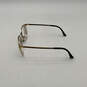 Mens Gold Black Metal Full-Rim Clear Round Lens Eyeglasses With Case image number 2