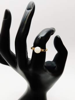 10K Yellow Gold Pearl & CZ Ring 2.0g