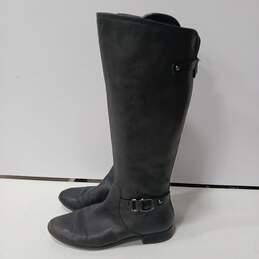 Women's Black Leather Boots Size 10 alternative image