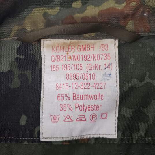VTG Kohler German Flecktarn Field Army Shirt Jacket Size M image number 3