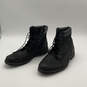 Mens Premium 6" Black Leather Waterproof Lace-Up Ankle Work Boots Size 10W image number 4