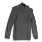 Womens Gray Long Sleeve Asymmetrical Zip Collared Pullover Sweater Size L image number 2