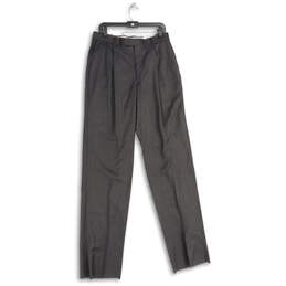 NWT Mens Gray Flat Front Slash Pocket Straight Leg Dress Pants Size 34R