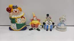 Bundle Of Assorted Clown Figurines, Cookie Jar, And Coin Bank
