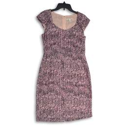 Banana Republic Womens Pink Purple Abstract Scoop Neck Sheath Dress Size 6