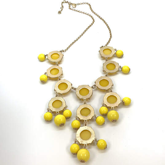 Designer J. Crew Gold-Tone Yellow Bubble Chunky Cabochon Beaded Necklace image number 3