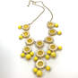 Designer J. Crew Gold-Tone Yellow Bubble Chunky Cabochon Beaded Necklace image number 3
