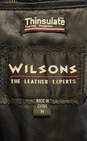 Wilson's Leather Men Black Leather Trench Coat M image number 3