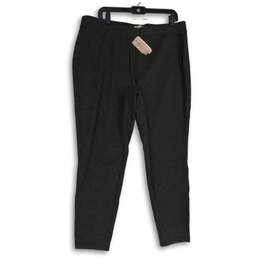 NWT Philosophy Womens Gray Flat Front Tapered Pull-On Ankle Pants Size 2X