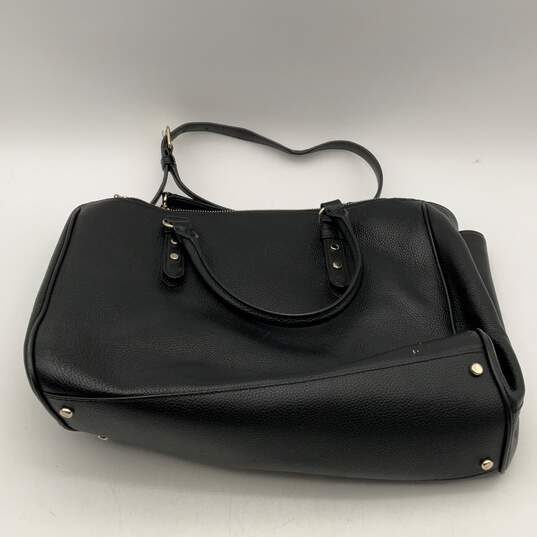 Kate Spade Womens Black Leather Adjustable Strap Bottom Stud Tote Crossbody Bag image number 4