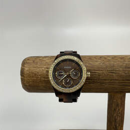 Designer Fossil ES-2795 Rhinestone Round Dial Quartz Analog Wristwatch