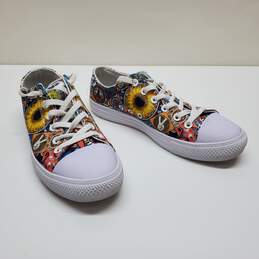 Yes we Vibe Women's Sunflower Print Canvas Shoes Sz 9W/7.5M