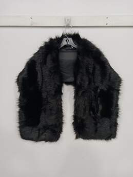 Caracilia Women's Black Faux Fur Shawl/Wrap Size S