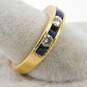14K Yellow Gold 0.65 CTTW Diamond & Sapphire Alternating Stone Band Ring 4.0g image number 3
