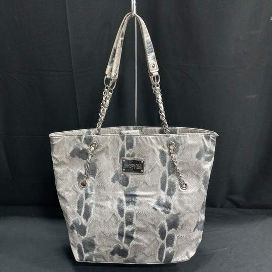 Kenneth Cole Reaction Snakeskin Pattern Cloth Tote Purse image number 1