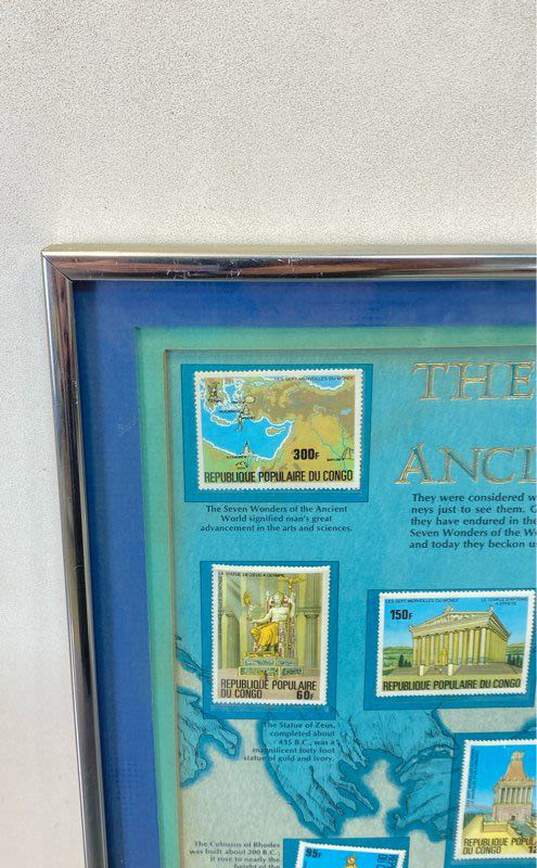 7 Wonders of the Ancient World Stamps Republic of Congo Framed and Matted image number 3