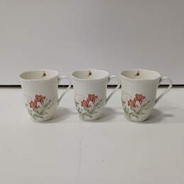 3 Lenox Floral Coffee Cups
