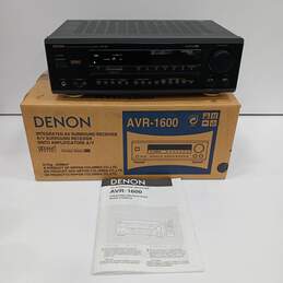 Black Denon AV Surround Sound Stereo AVR-1600 In Box