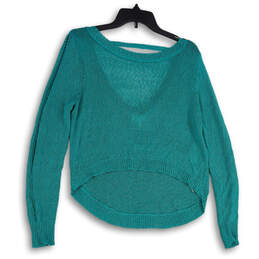 NWT Womens Green Knitted Scoop Neck Long Sleeve Pullover Sweater Size L alternative image
