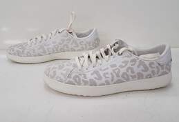 Wm Cole Haan Grandpro Tennis Shoe White Leopard Perf Print Sz 8B